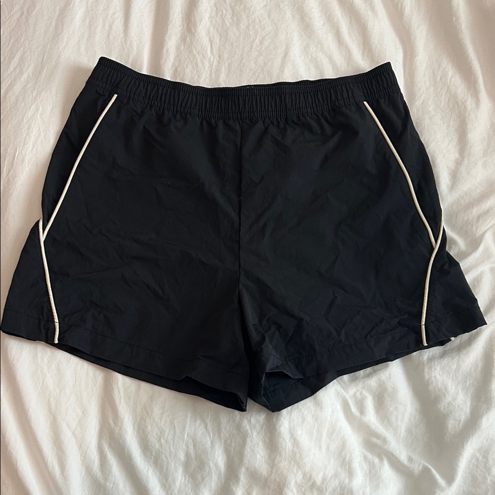BDG Black Athletic Shorts with White Trim
